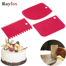 Load image into Gallery viewer, 3 pcs/set Kitchen Accessories Tools Dough Cake Fondant Scraper Kitchen Food Decorating Tools Kitchen Gadgets Goods Supplies Bak.