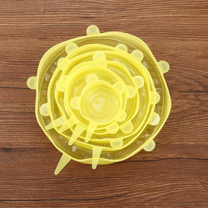 Kitchen Accessories Gadgets Silicone Food Lid 6pcs/set Stretch